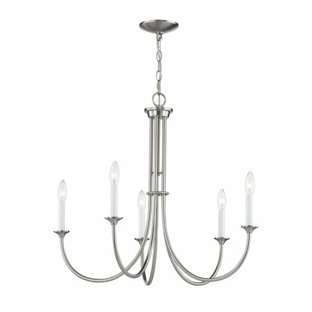 THOMAS Meadowview 28'' Wide 5-Light Chandelier - Brushed Nickel CN340422